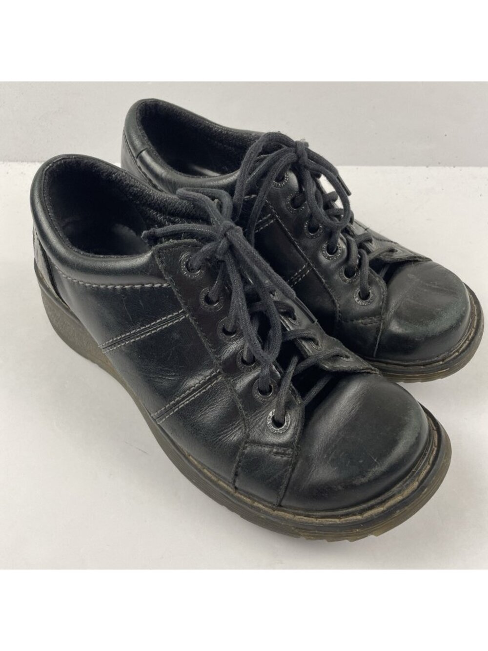 Dr. Martens Bailey Wedge Oxford Shoes Women’s 8 Black Leather Lace Up